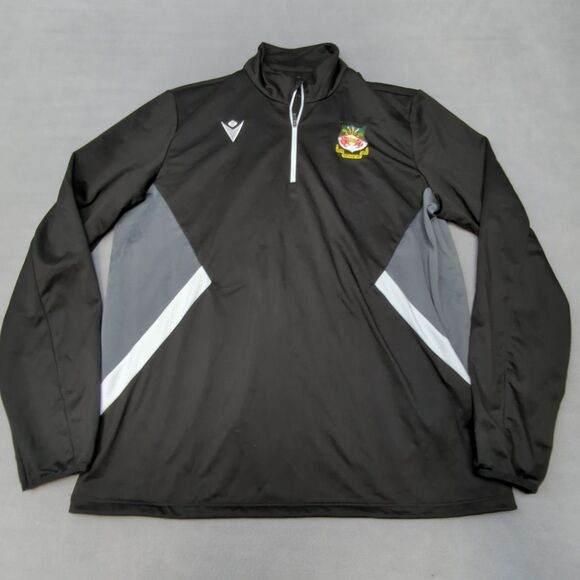 Macron Quarter Zip Track Pullover - Wrexham FC Betty Buzz- Black - XXL